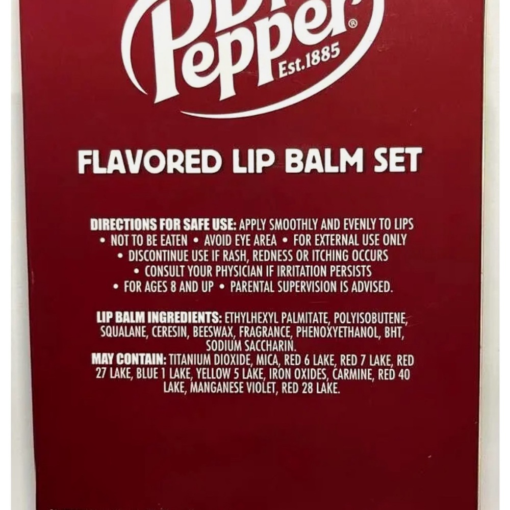 DR. PEPPER Taste Beauty Flavored Lip Balm Set - (4 Lip Balms) ~ SEALED NEW Gift - Picture 4 of 5